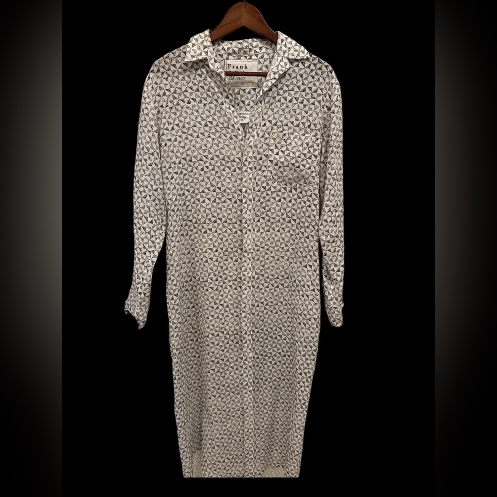 Frank & Eileen Crisp White/Geometric Maxi Dress - Picture 3 of 6